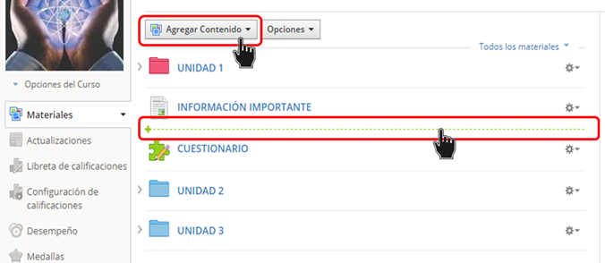agregar contenido